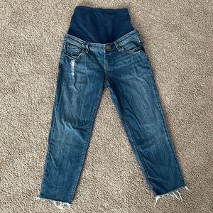 ASOS Maternity size 2 petite length boyfriend jean with raw hem